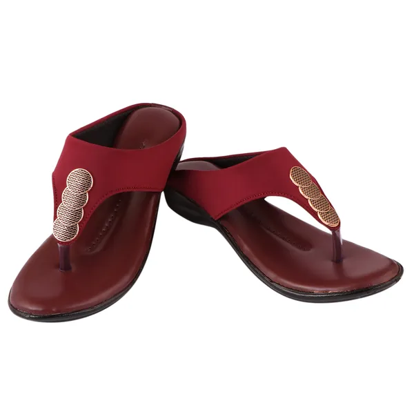 Acknew_Cherry_Colour_Flat_Slipper_For_Women_&_Girls__|_Stylish_And_Comfortable_Casual_Sandal_|_Women's_Footwear_|Girls_Footwear