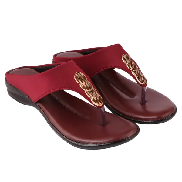 Acknew_Cherry_Colour_Flat_Slipper_For_Women_&_Girls__|_Stylish_And_Comfortable_Casual_Sandal_|_Women's_Footwear_|Girls_Footwear