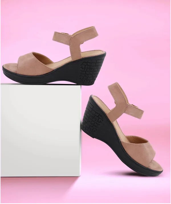 Acknew_Pink_Colour__Women's_Fashion_Wedges_Sandal_|Synthetic_Leather,_Comfortable_&_Stylish_Wedges_|_Ideal_for_Casual_&_Formal_Occasions