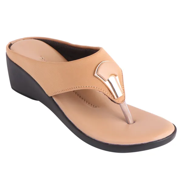Beige__Premium_Synthetic_Mid_Heel_Sandal_For_Women_&_Girls