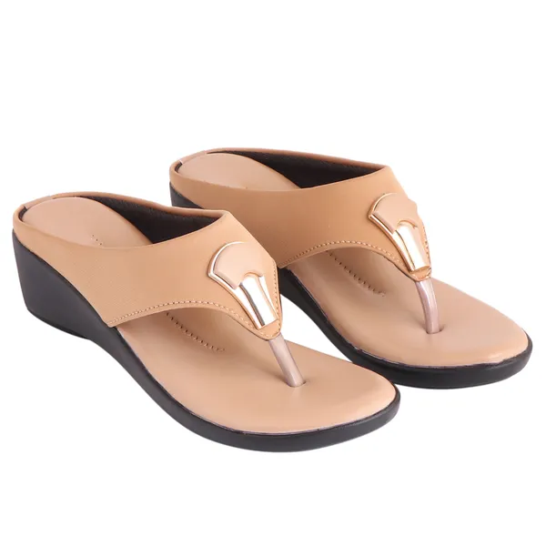 Beige__Premium_Synthetic_Mid_Heel_Sandal_For_Women_&_Girls