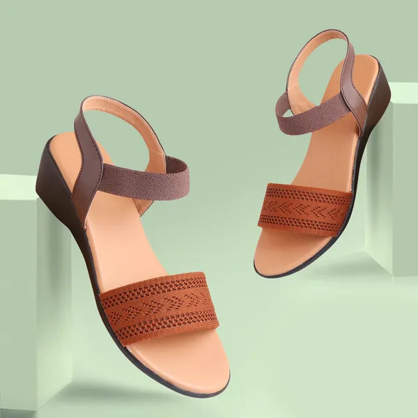 Brown_Premium_Synthetic_Low_Heel_Sandals_For_Women's_&_Girls