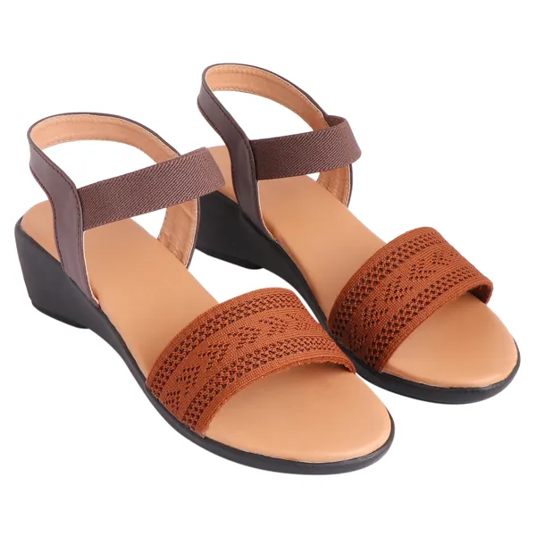 Brown_Premium_Synthetic_Low_Heel_Sandals_For_Women's_&_Girls