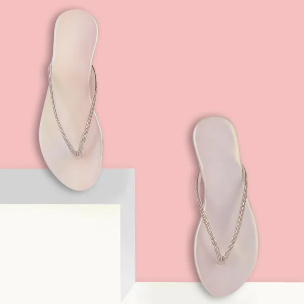 White_Premium_Synthetic_Flat_Sandal_For_Women