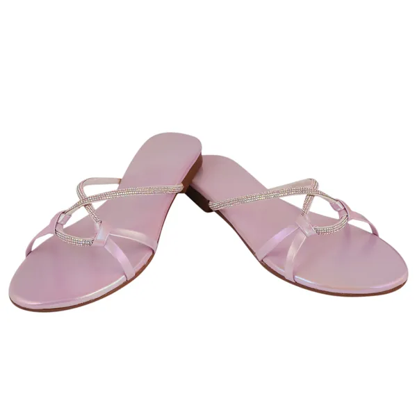 Pink_Premium_Synthetic_Flat_Sandal_For_Women