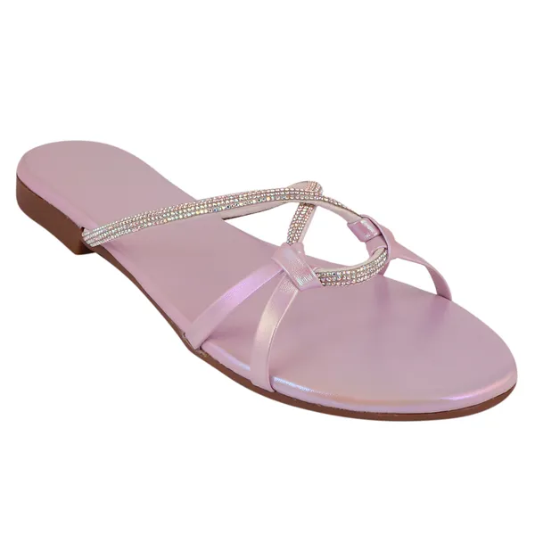 Pink_Premium_Synthetic_Flat_Sandal_For_Women