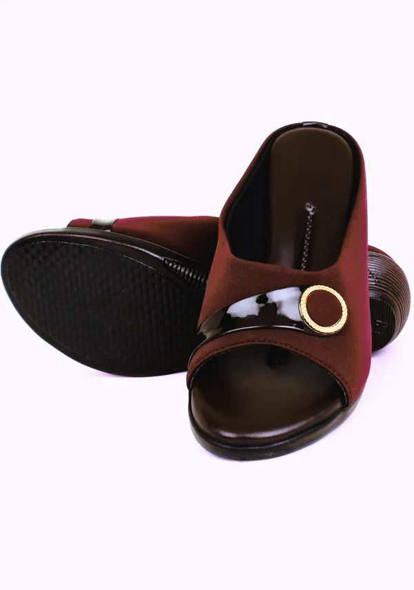 Brown_Premium_Synthetic_Low_Heel_Sandal_For_Women