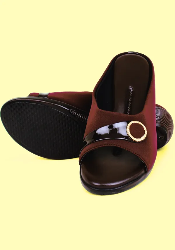 Brown_Premium_Synthetic_Low_Heel_Sandal_For_Women