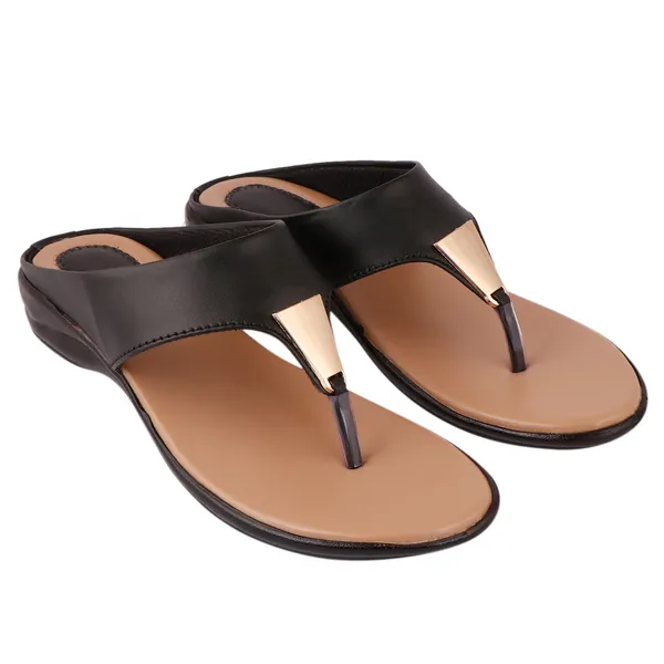 Black_Premium_Synthetic_Low_Heel_Sandal_For_Women