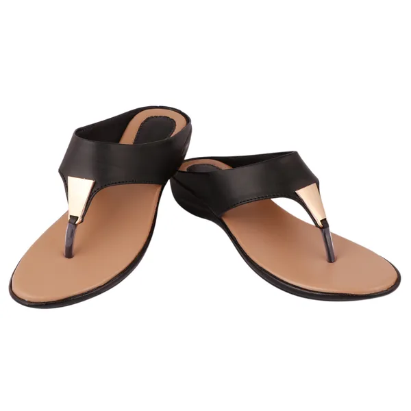 Black_Premium_Synthetic_Low_Heel_Sandal_For_Women