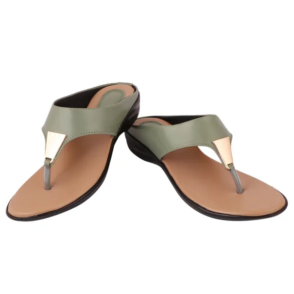 Green_Premium_Synthetic_Low_Heel_Sandal_For_Women