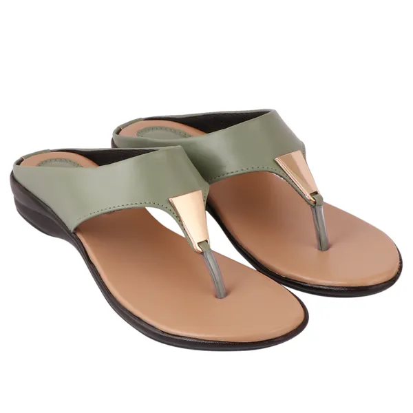 Green_Premium_Synthetic_Low_Heel_Sandal_For_Women
