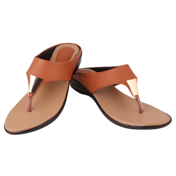 Tan_Premium_Synthetic_Low_Heel_Sandal_For_Women