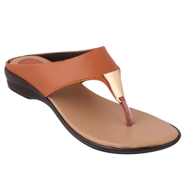 Tan_Premium_Synthetic_Low_Heel_Sandal_For_Women
