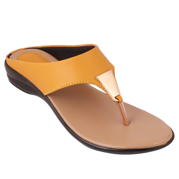 Yellow_Premium_Synthetic_Low_Heel_Sandal_For_Women