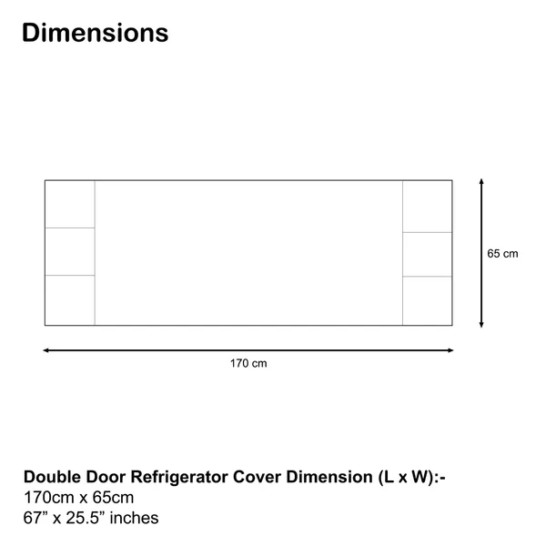 NABAAT_Fridge_Cover_for_Double_Door_Refrigerator_Kitchen_Decor_Durable_Dustproof_Waterproof_Modern_Design_with_6_Side_Pockets_for_Kitchen_Accessories_-_170_x_65cm_(Black)