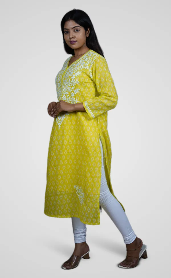 Parrot_Green_Rayon_Premium_Long_Kurti_For_Women