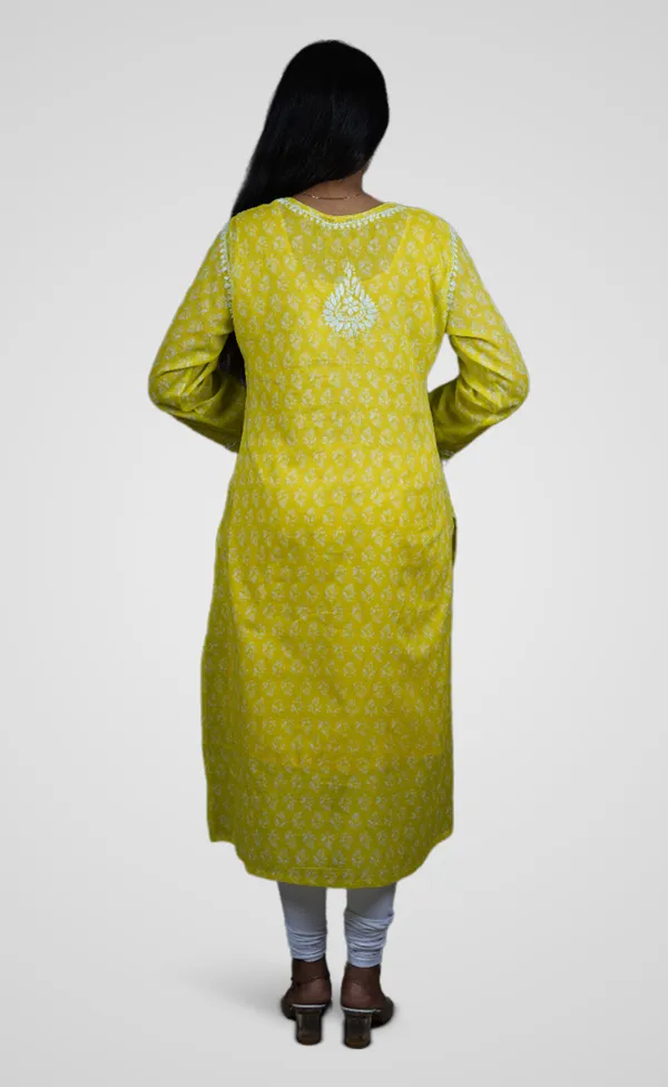Parrot_Green_Rayon_Premium_Long_Kurti_For_Women