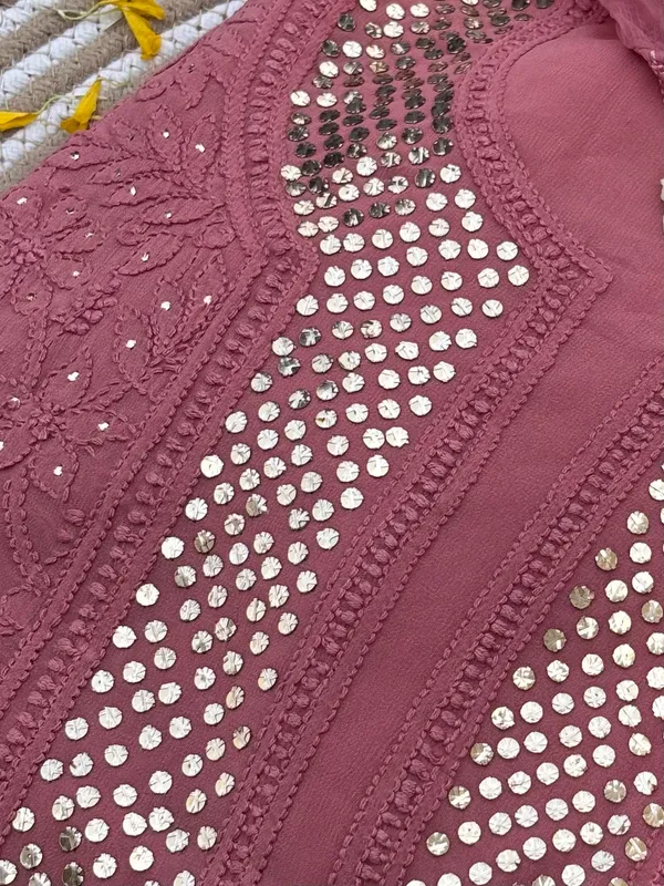 Unstitched_mauve_chikankari_pure_geogette_kurta_set