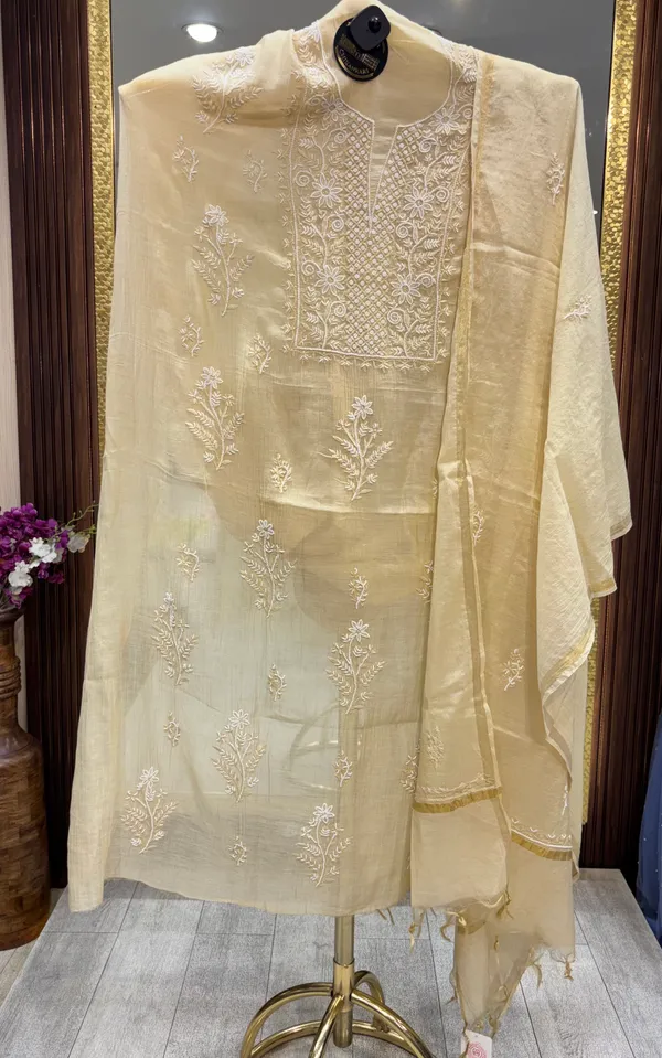 Pure_brown_mul_Chikankari_kurta_set
