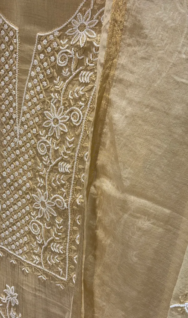 Pure_brown_mul_Chikankari_kurta_set