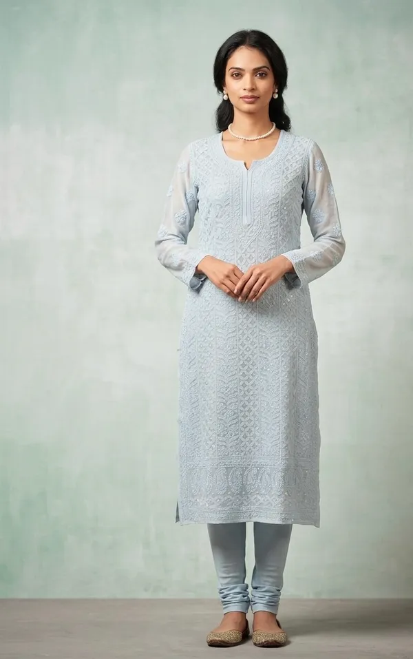 Pure_chiffon_cut_Dana_pearl_work__blue_kurti