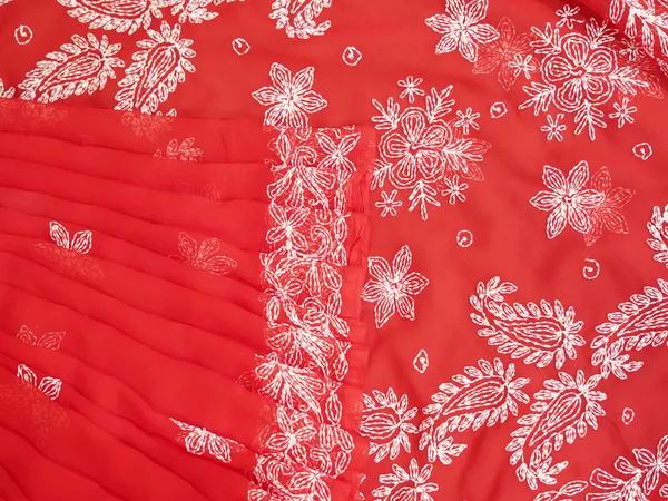 Red_georgette_chikankari_saree_NF5007