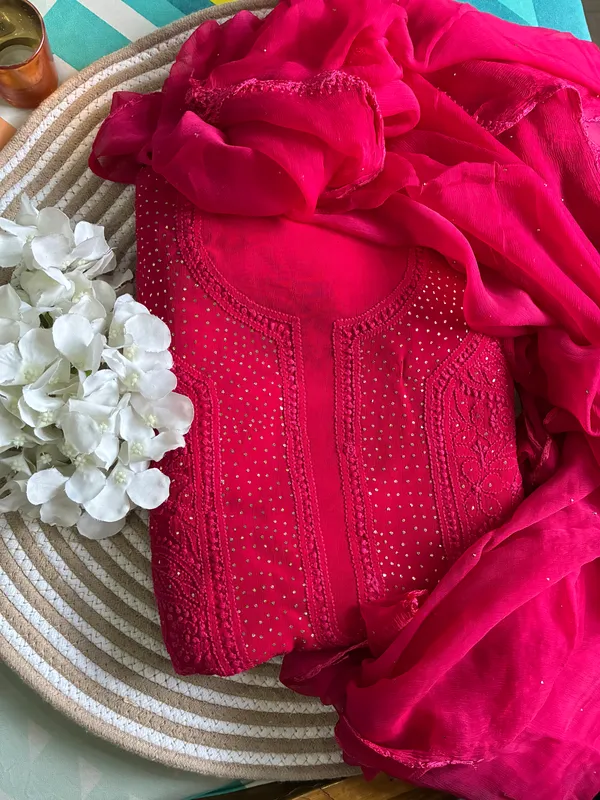 Unstitched_pink_kurta_set_with_dupatta