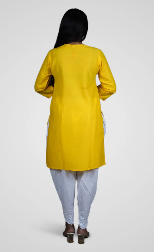 Yellow_Cotton_Premium_Short_Kurti_For_Women