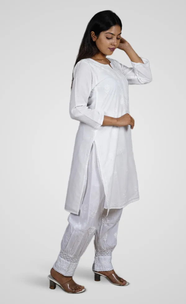 White_Cotton_Premium_Long_Kurti_For_Women