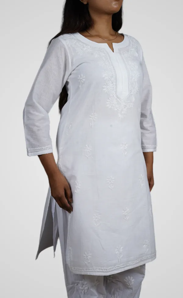White_Cotton_Premium_Long_Kurti_For_Women