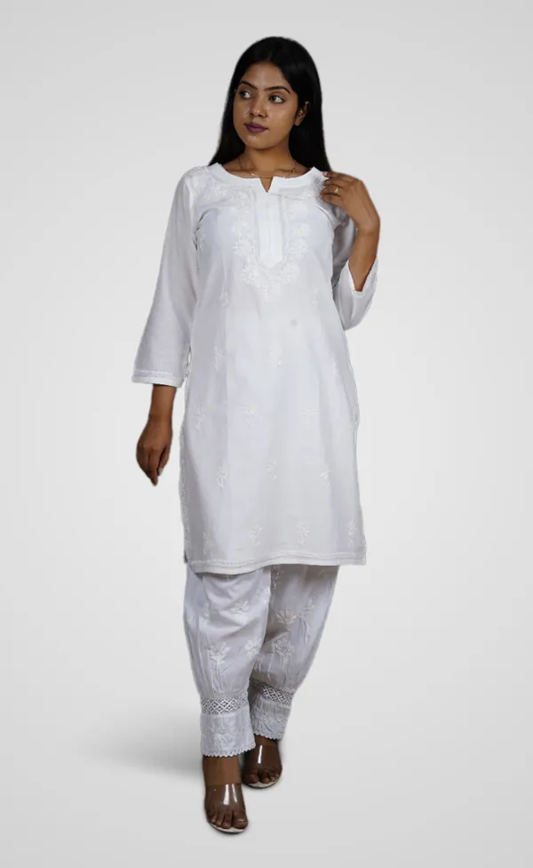 White_Cotton_Premium_Long_Kurti_For_Women