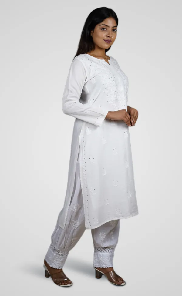 White_Chanderi_Silk_Premium_Long_Kurti_For_Women