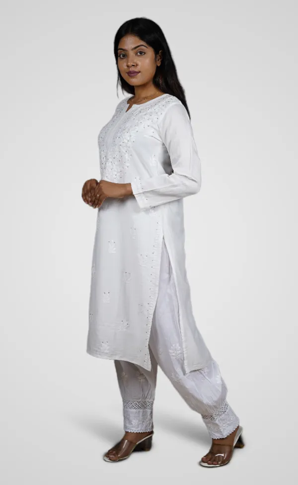 White_Chanderi_Silk_Premium_Long_Kurti_For_Women