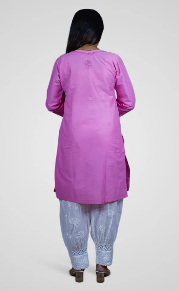 Pink_Cotton_Premium_Short_Kurti_For_Women