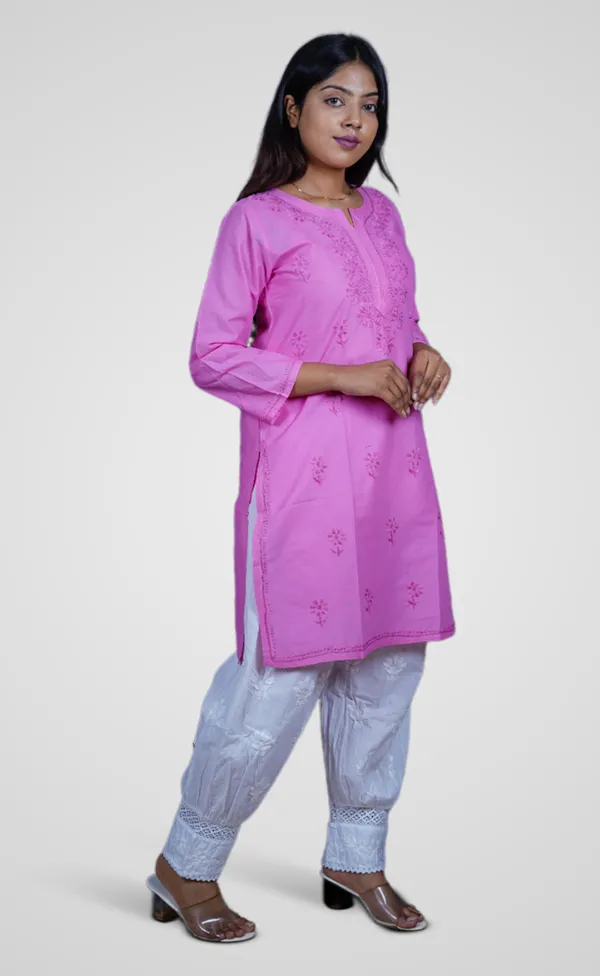 Pink_Cotton_Premium_Short_Kurti_For_Women