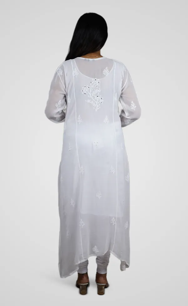 White_Georgette_Premium_Long_Kurti_For_Women
