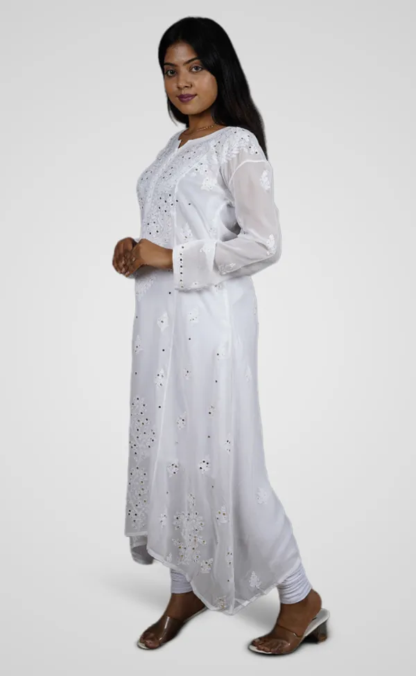White_Georgette_Premium_Long_Kurti_For_Women