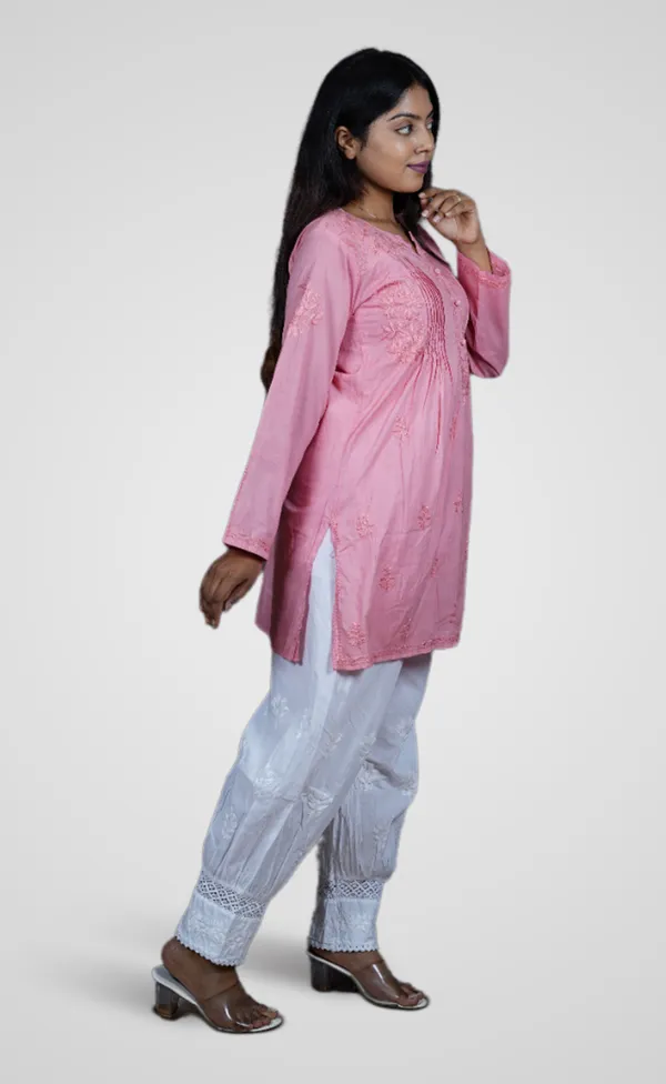 Peach__Cotton_Premium_Short_Kurti_For_Women