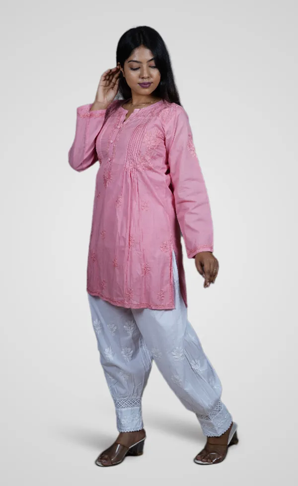 Peach__Cotton_Premium_Short_Kurti_For_Women