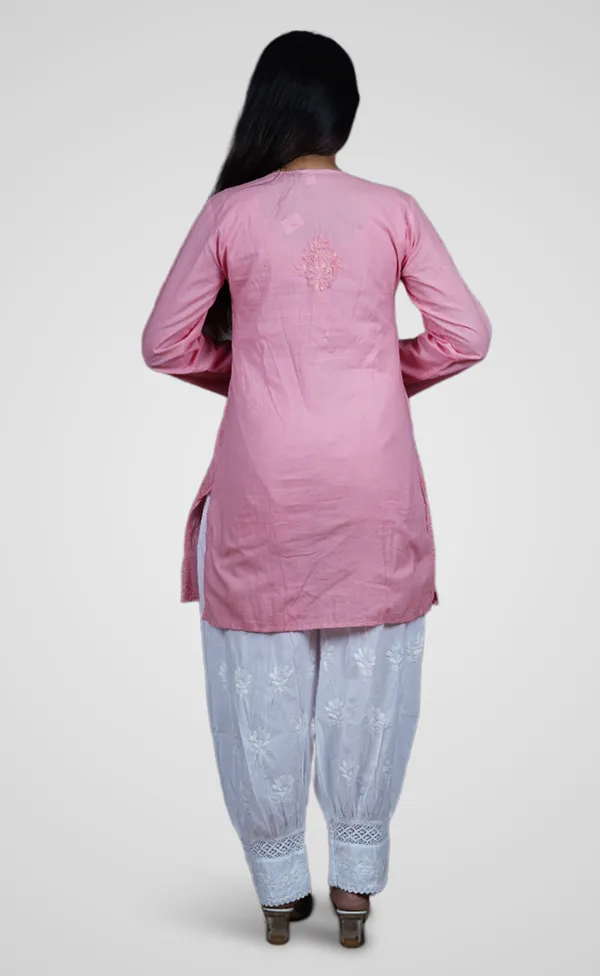 Peach__Cotton_Premium_Short_Kurti_For_Women