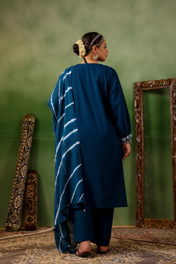 Blue_Pintuck_Plus_Suit_Set_For_Women_&_Girls