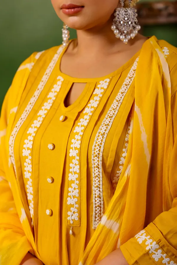 Yellow_Embroidery_Detailing_Suit_Set_For_Women_&_Girls