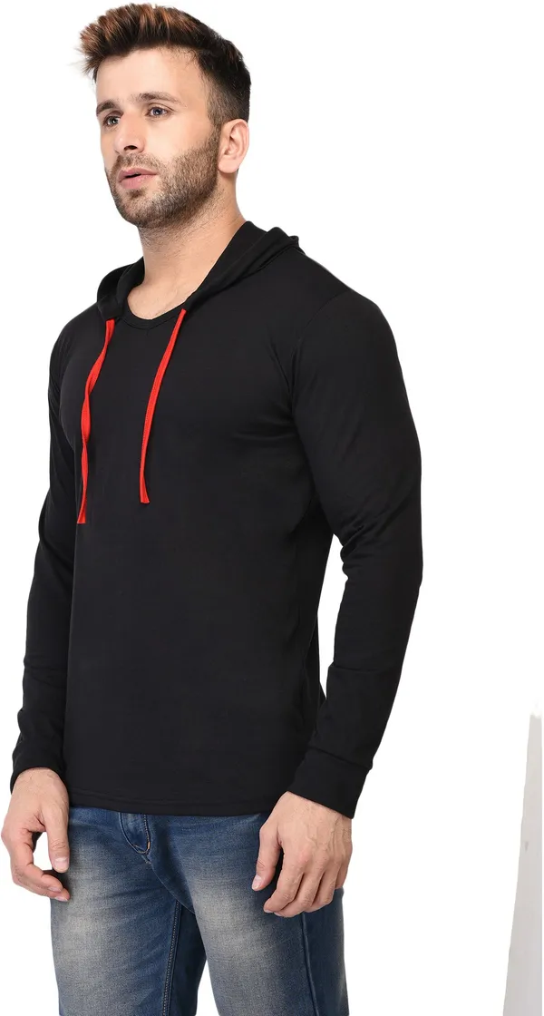 Black_Cotton_Solid_Hooded_Neck_Regukar_Fit_T-Shirt_for_men