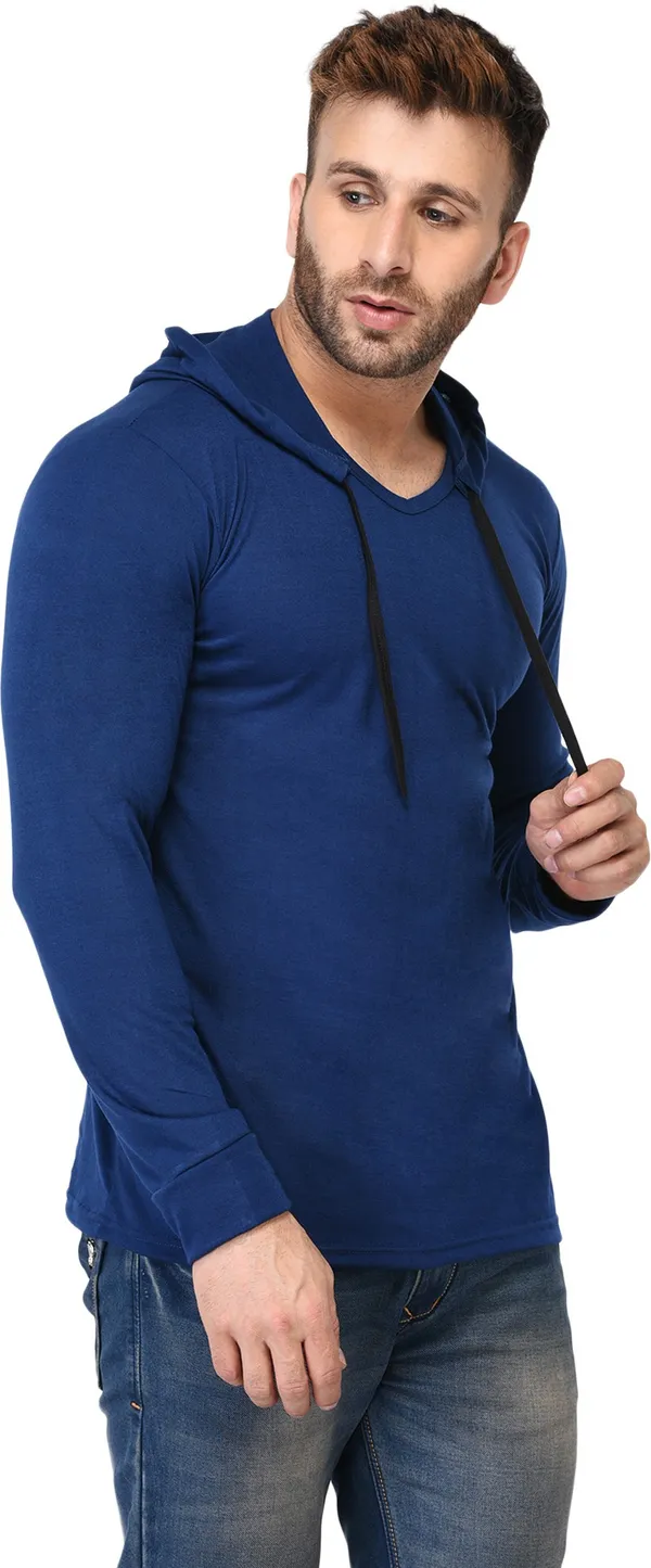 Dark_Blue_Cotton_Solid_Hooded_Neck_Regukar_Fit_T-Shirt_For_Men