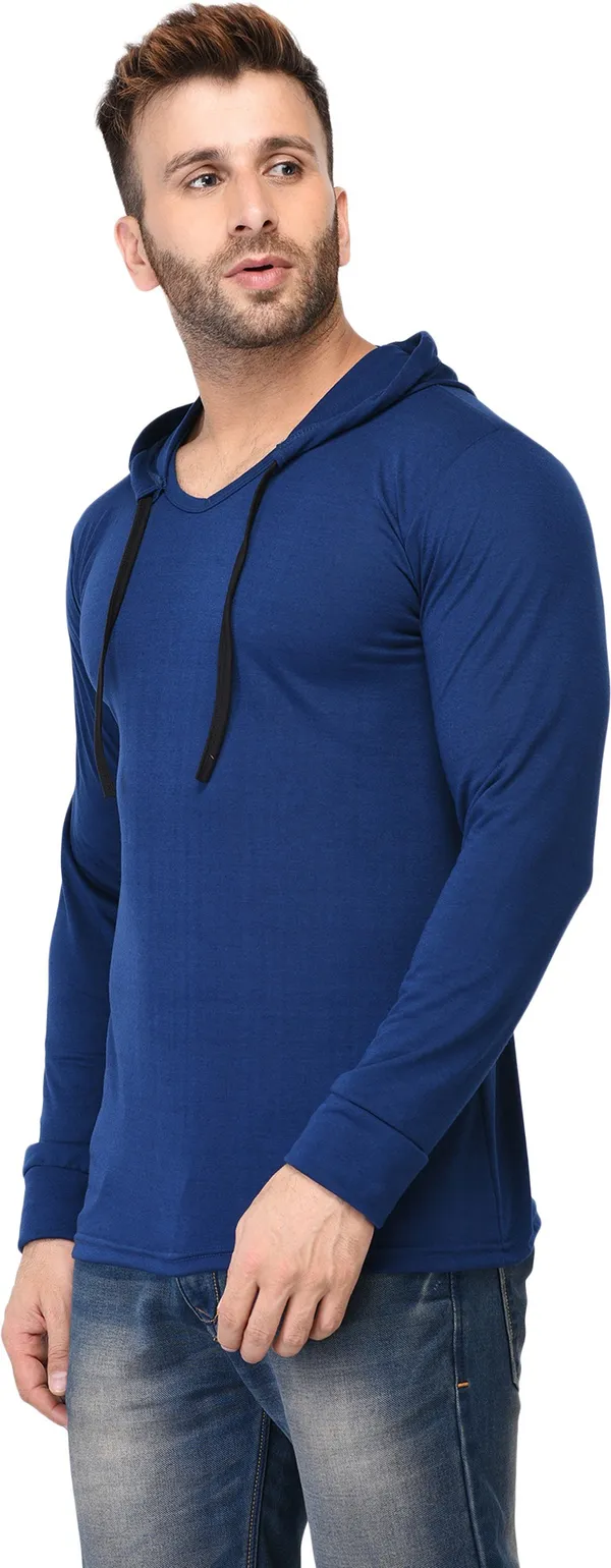 Dark_Blue_Cotton_Solid_Hooded_Neck_Regukar_Fit_T-Shirt_For_Men