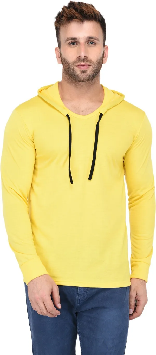 Yellow_Cotton_Solid_Hooded_Neck_Regukar_Fit_T-Shirt_for_men
