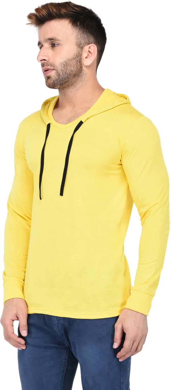 Yellow_Cotton_Solid_Hooded_Neck_Regukar_Fit_T-Shirt_for_men