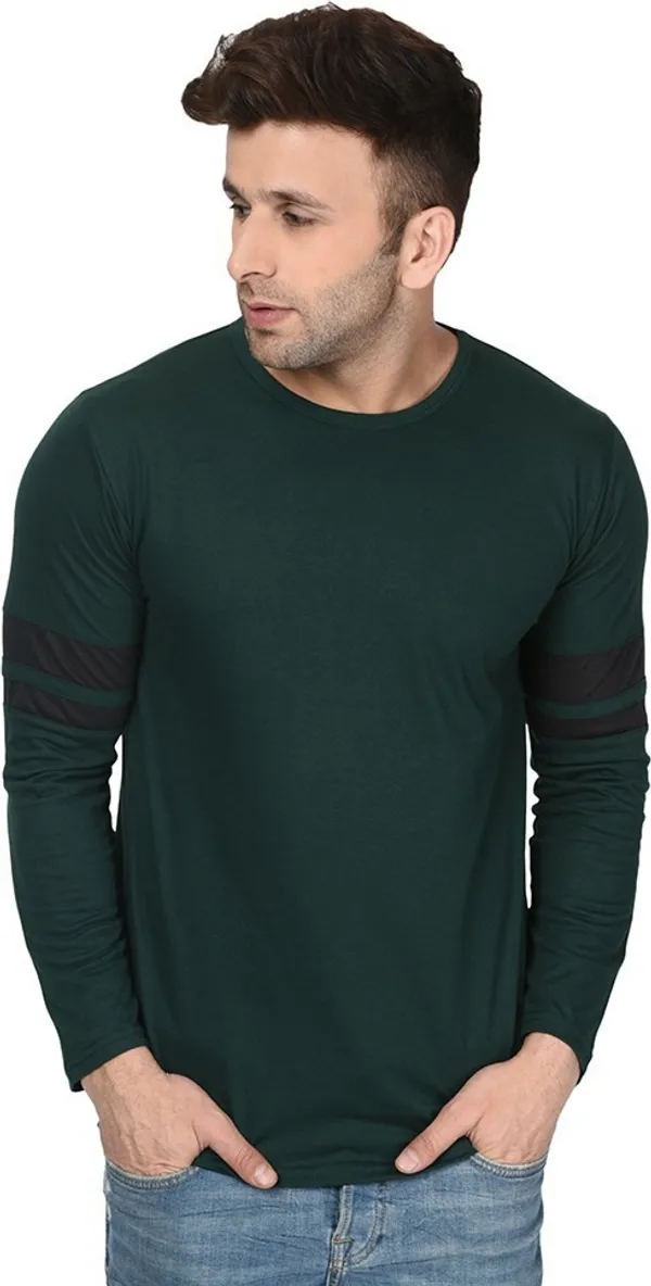 Dark_Green_Cotton_Solid_Hooded_Neck_Regukar_Fit_T-Shirt_for_men