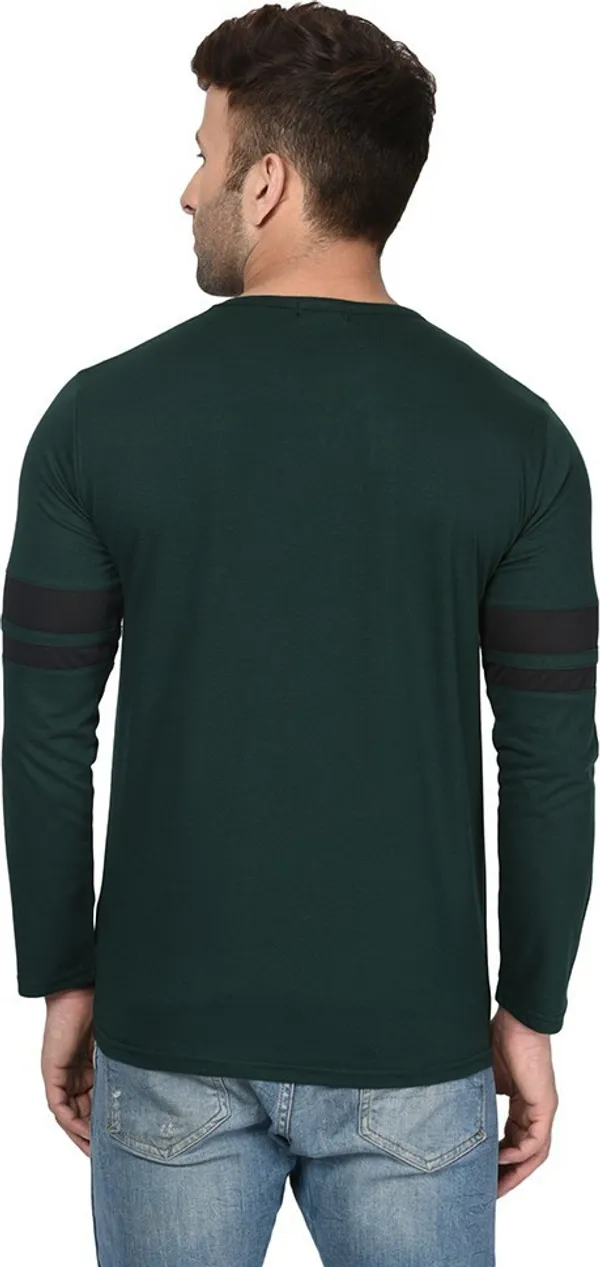 Dark_Green_Cotton_Solid_Hooded_Neck_Regukar_Fit_T-Shirt_for_men